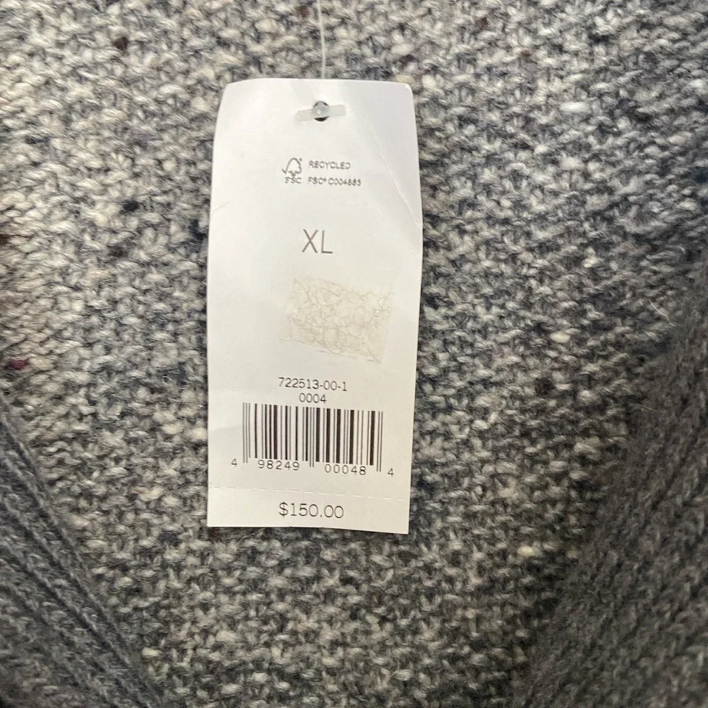 NWT Men’s Banana Republic Grey Button Front Cardigan-‎ XL